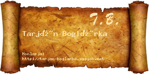 Tarján Boglárka névjegykártya